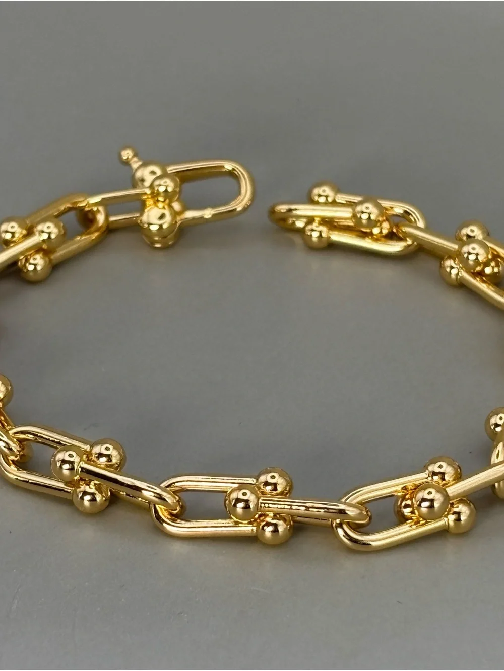 18k Yellow Gold Plated U-Links Bracelet